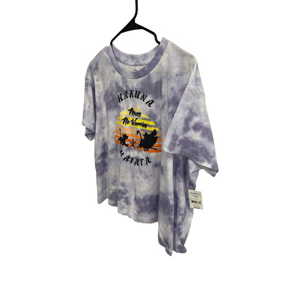 Disney The Lion King Hakuna Matata Tie-Dye Cropped T-Shirt Sz 3XL - Picture 3 of 10